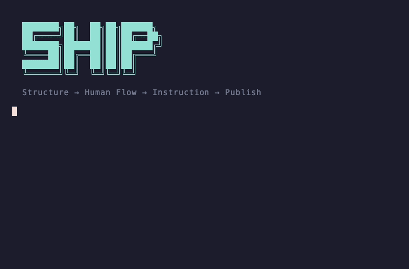 npx ship-create demo — 5 questions → scaffold in 30 seconds